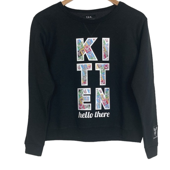 The Smooth Kangaroo Hello Kitten Black Sweatshirt - Picture 2 of 10